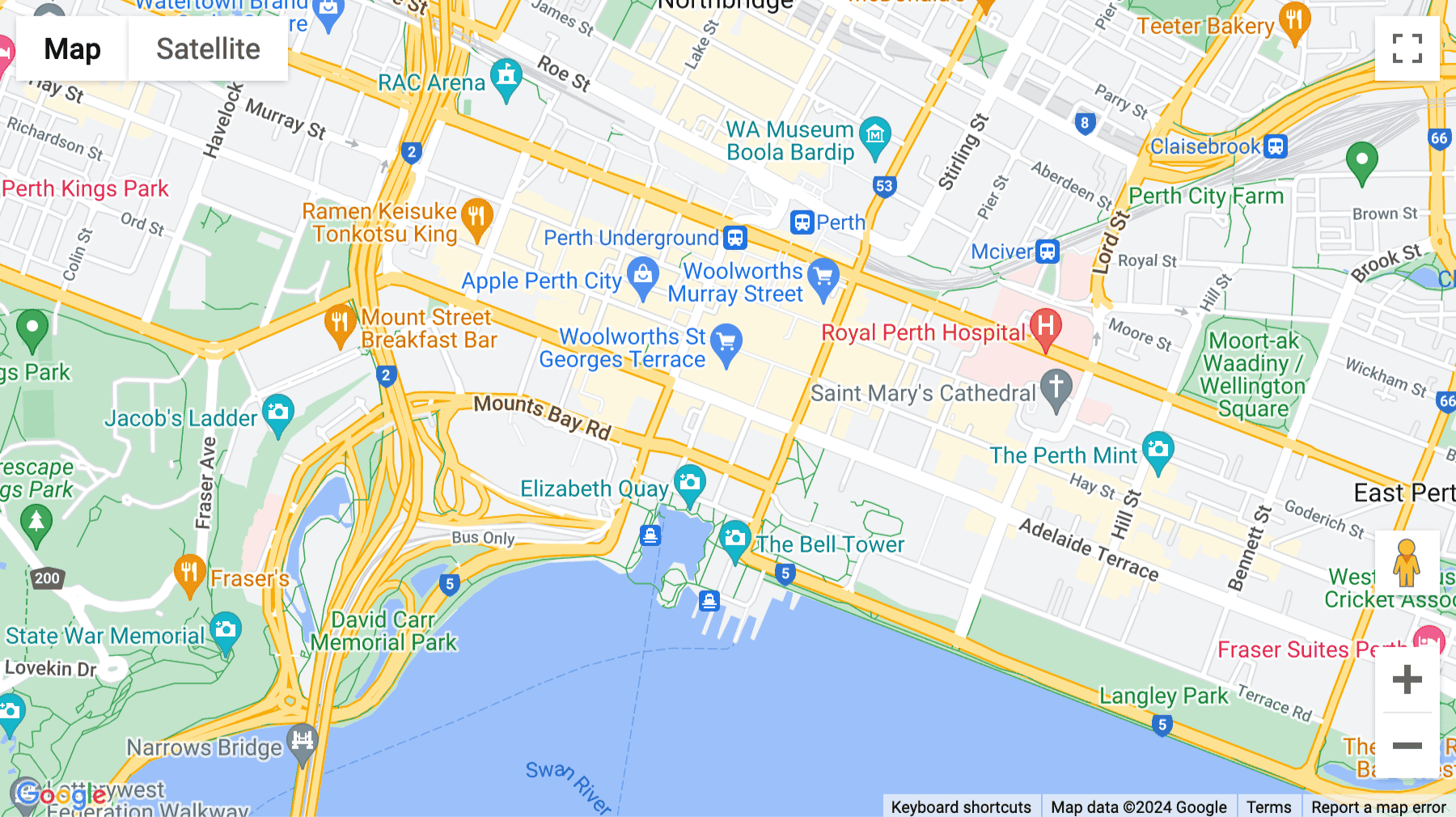Click for interative map of 79 St Georges Terrace, Perth