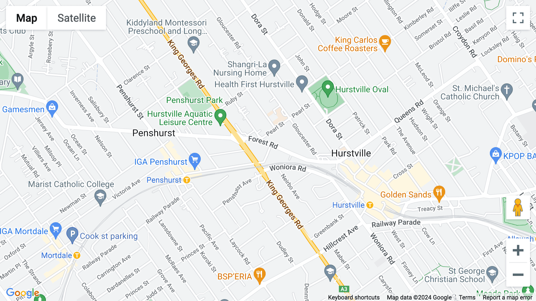 Click for interative map of 43 Bridge Street, Hurstville, Sydney