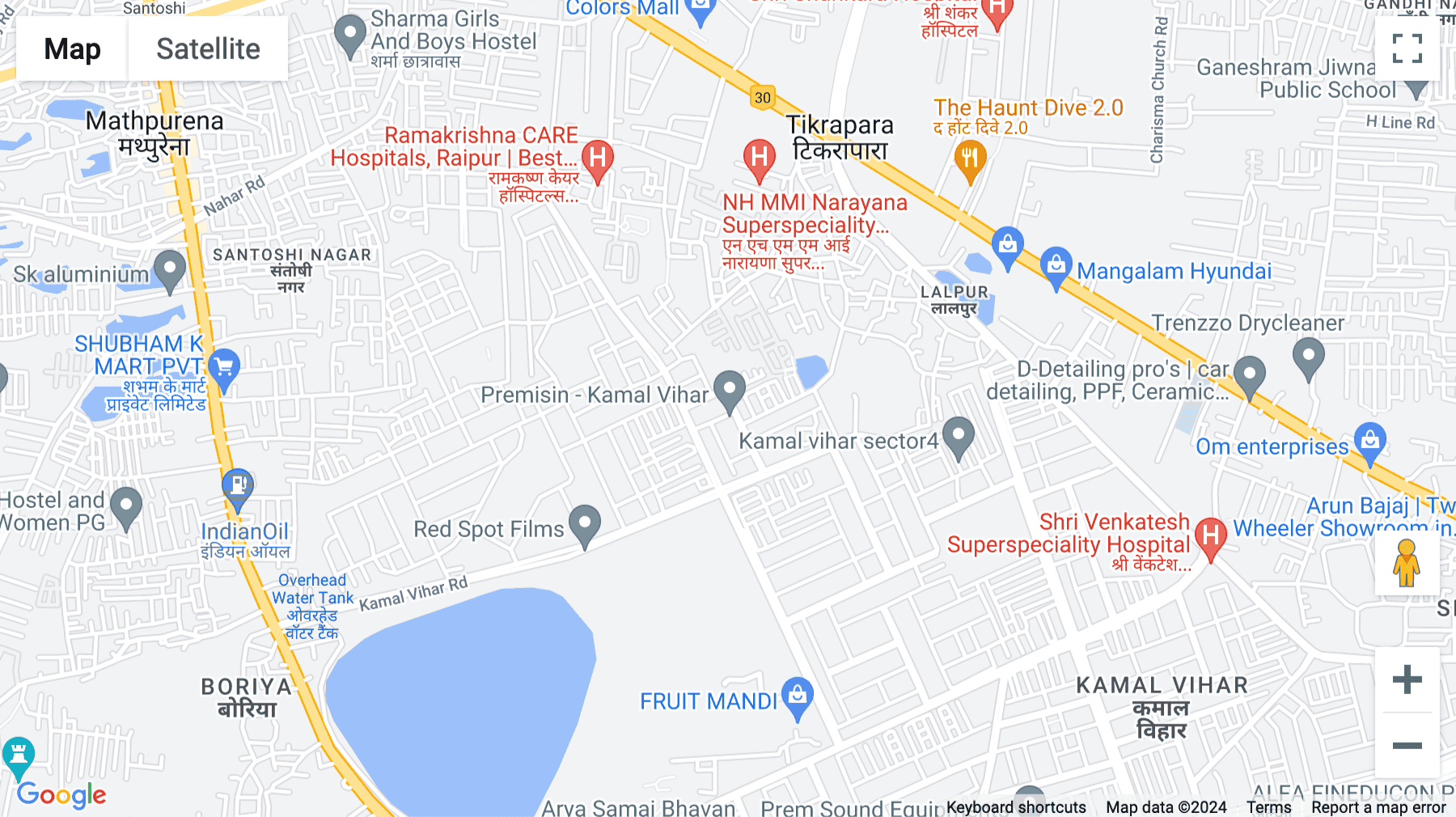 Click for interative map of Kamal Vihar Road, Sector 2, Office No. A42, (Near Jainam Park, Behind Ram Krishna Care Hospital), Raipur