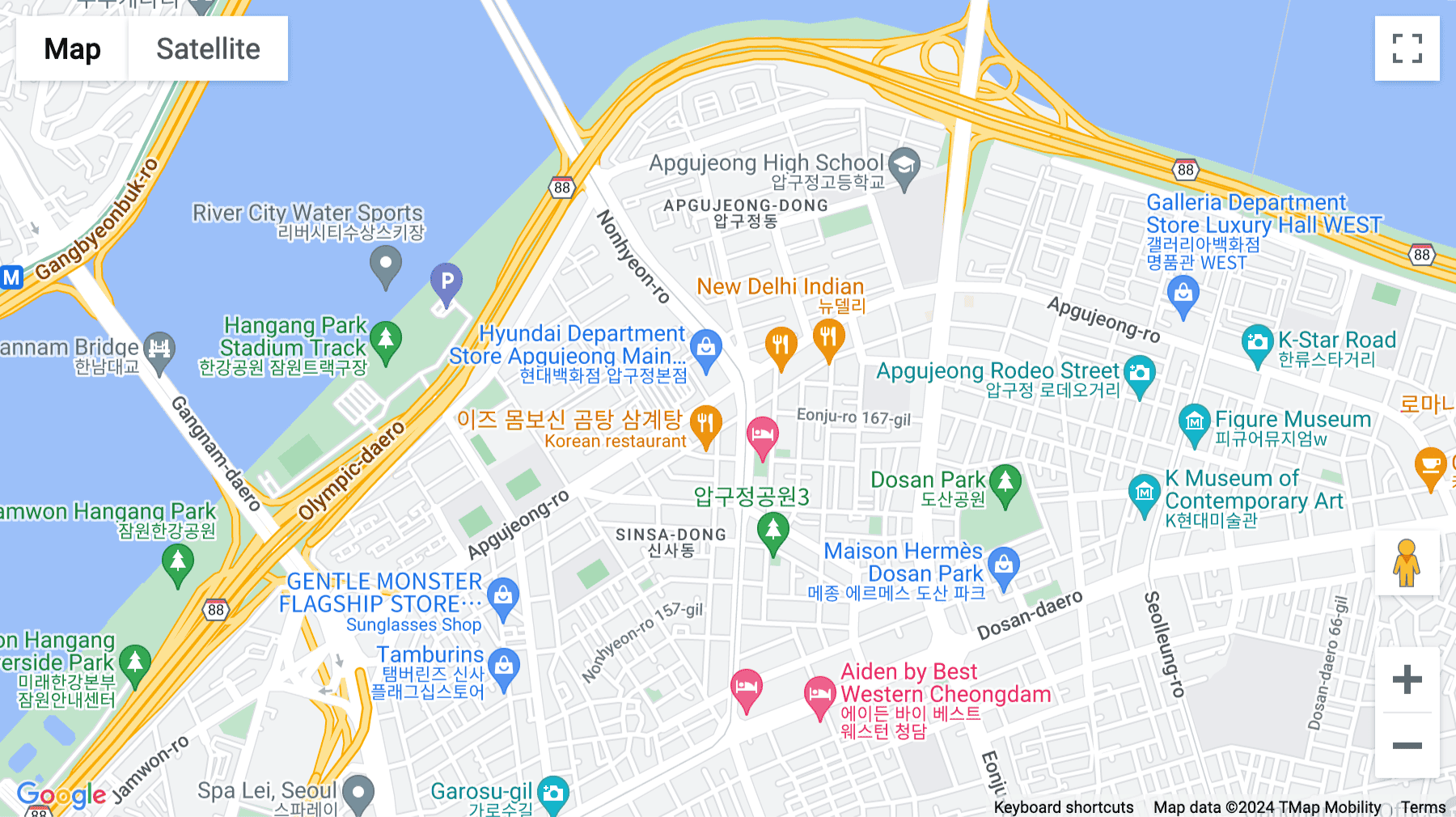 Click for interative map of 166 Apgujeong Ro, Dionei Building, Seoul