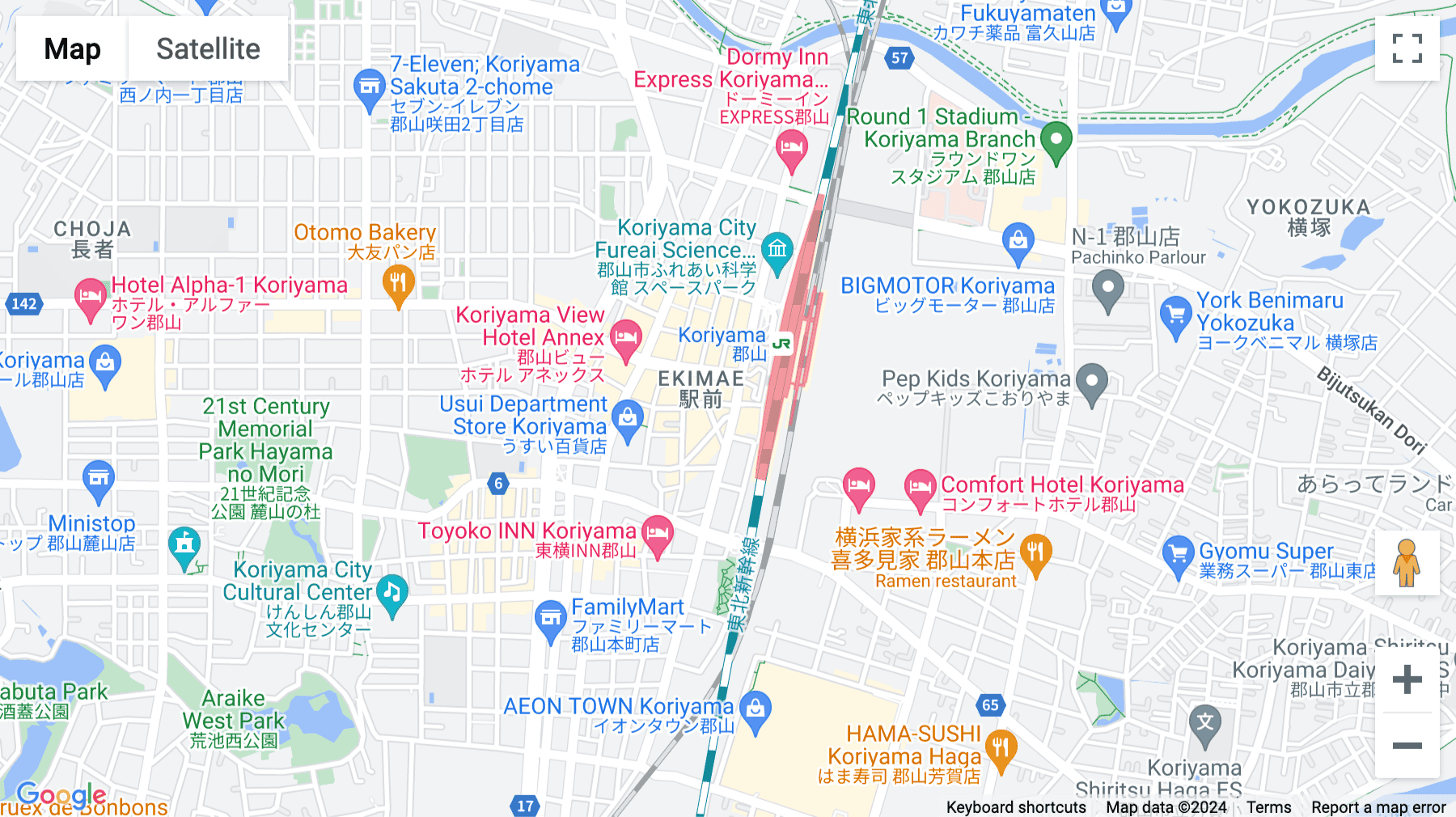 Click for interative map of 1-7-6 Ekimae, Kōriyama