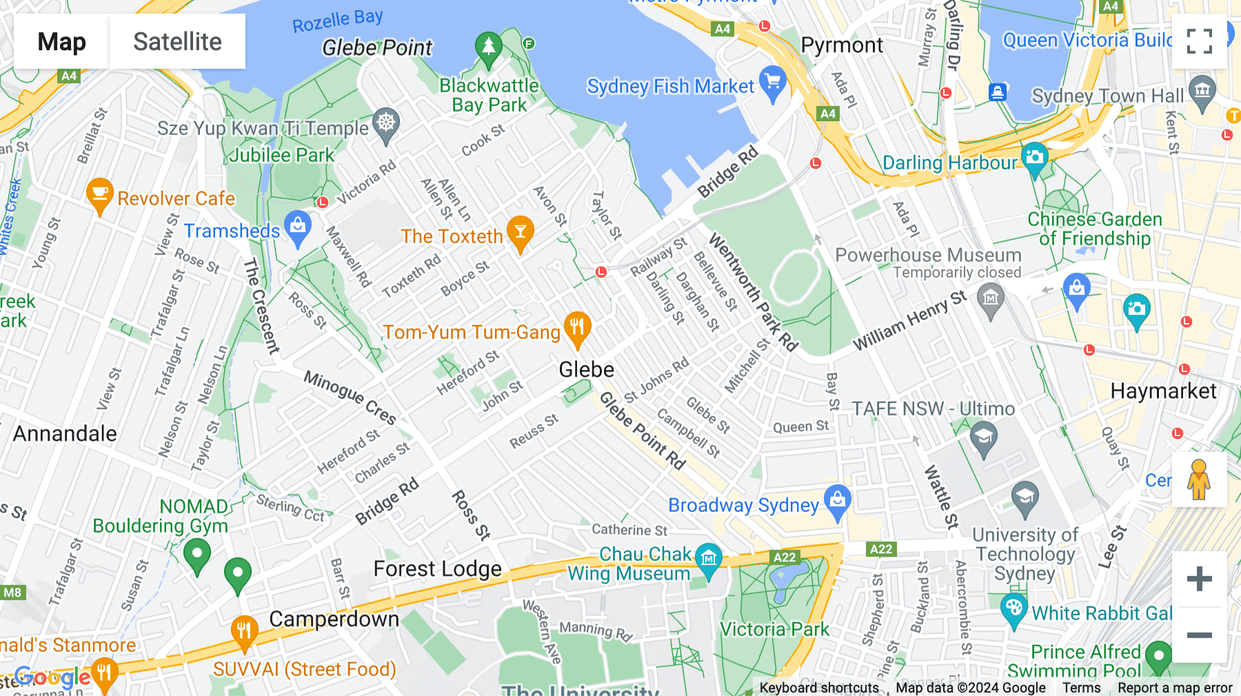 Click for interative map of 137-141 Bridge Road, Glebe, Sydney