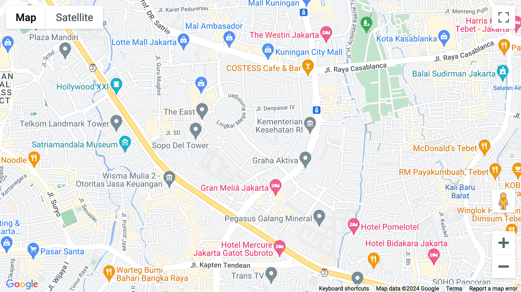 Click for interative map of Jalan Doktor Ide Anak Agung Gde Agung, Blok E-4.7, Setia Budi, Menara Caraka, Jakarta