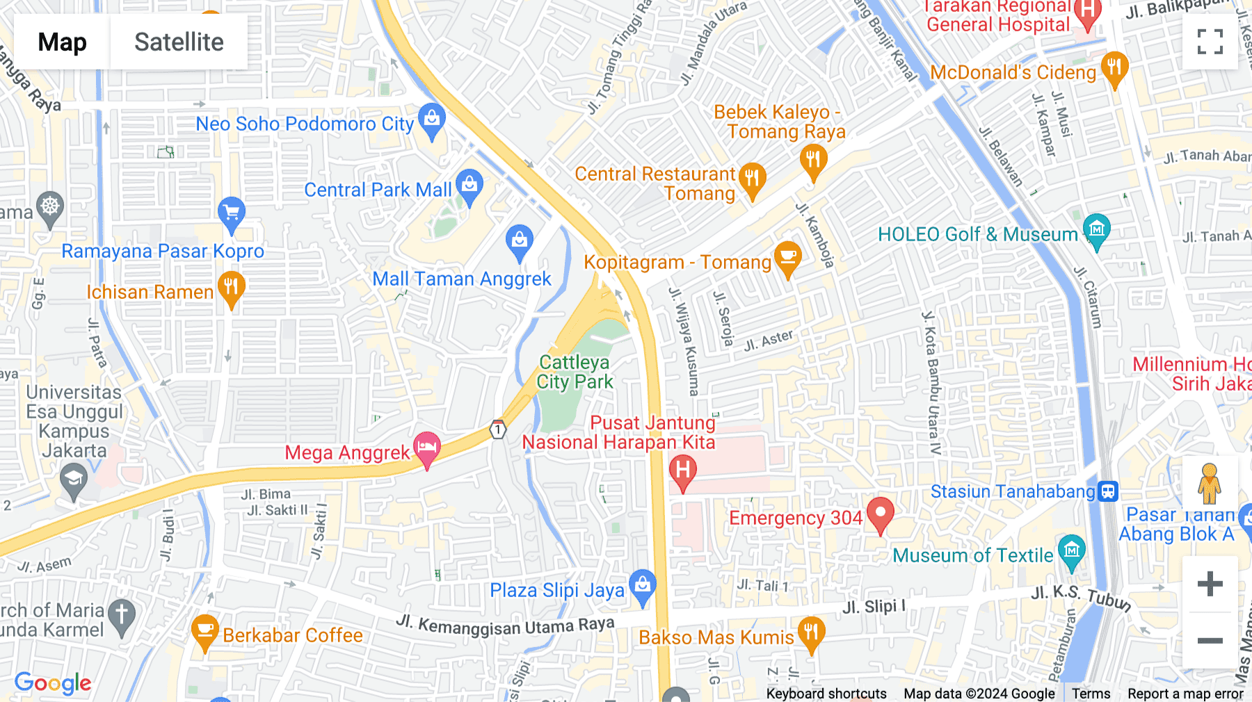 Click for interative map of Jalan Letjen South Parman Kavling, Taman Cattleya No.1AA, Rukan Warga.1, JIC Tower, Jakarta