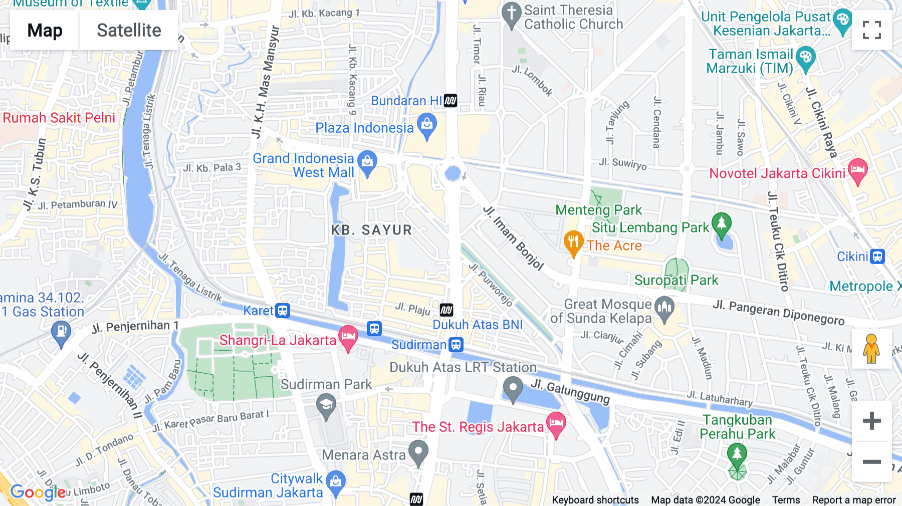 Click for interative map of Jalan MH Thamrin No. Kav 8-9, Rukun Tetangga 5/ Rukun Warga 1, Plaza Galeon, Kb. Melati, Kecamatan Tanah Abang, Jakarta