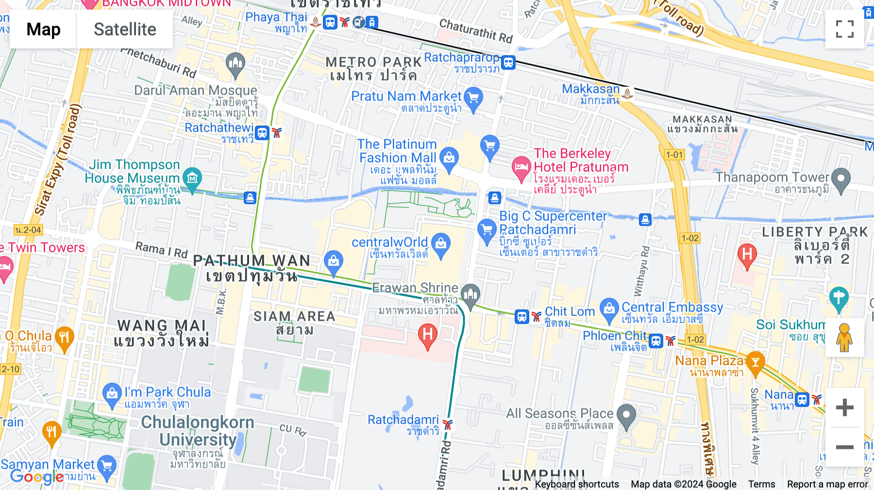 Click for interative map of 4/5 Rajdamri Road, Level 12, Central Tower, Khwaeng Pathum Wan, Bangkok