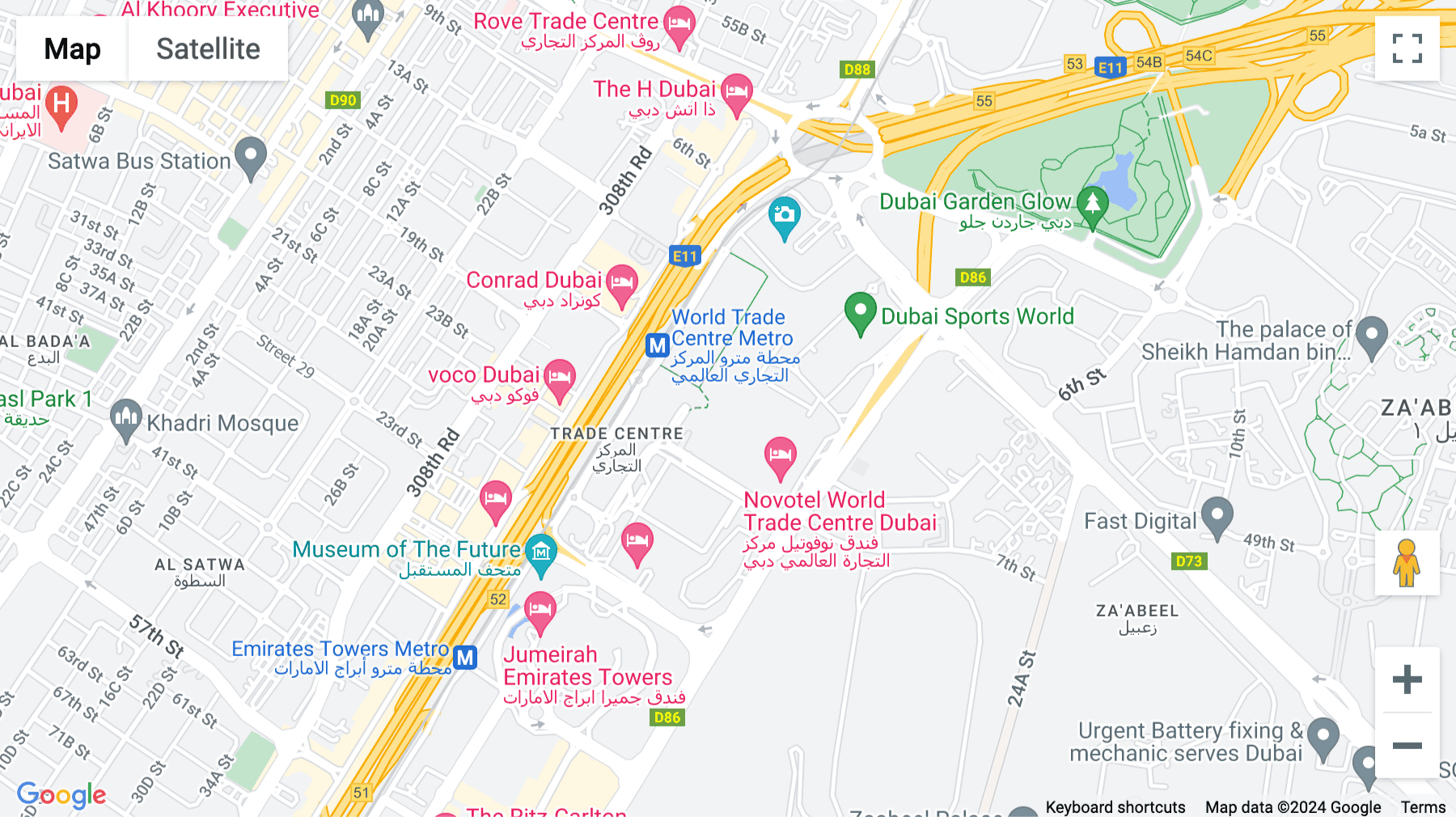 Click for interative map of Sheikh Zayed Road, Dubai World Trade Centre, Dubai