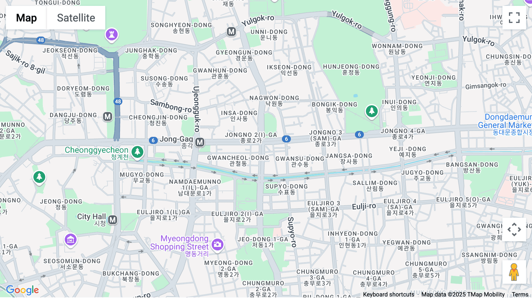 Click for interative map of 96, Jong-Ro, Hanol Tower, Seoul