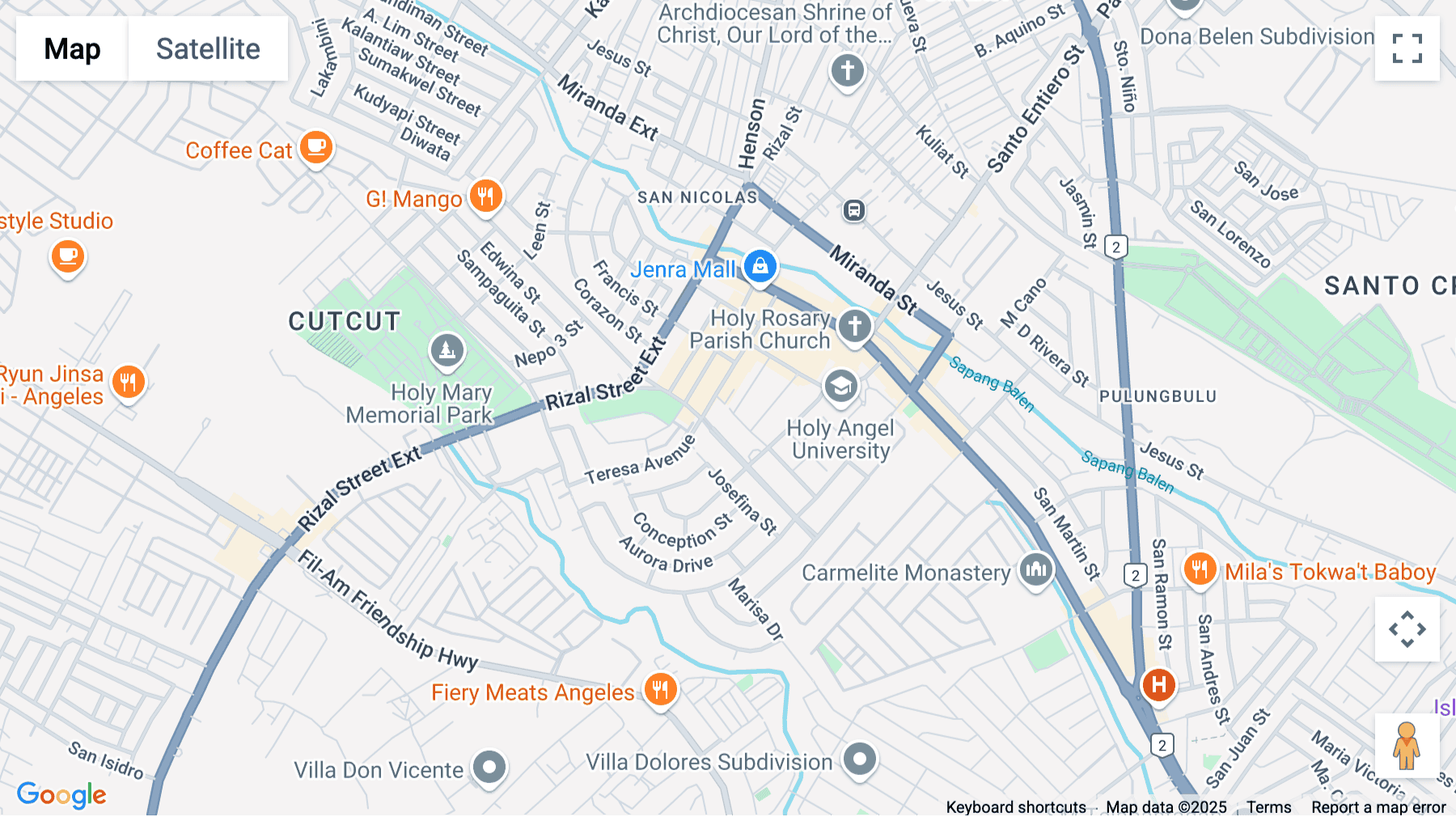 Click for interative map of Teresa Avenue Corner Plaridel Street, Nepo Center, Sto. Rosario, Angeles