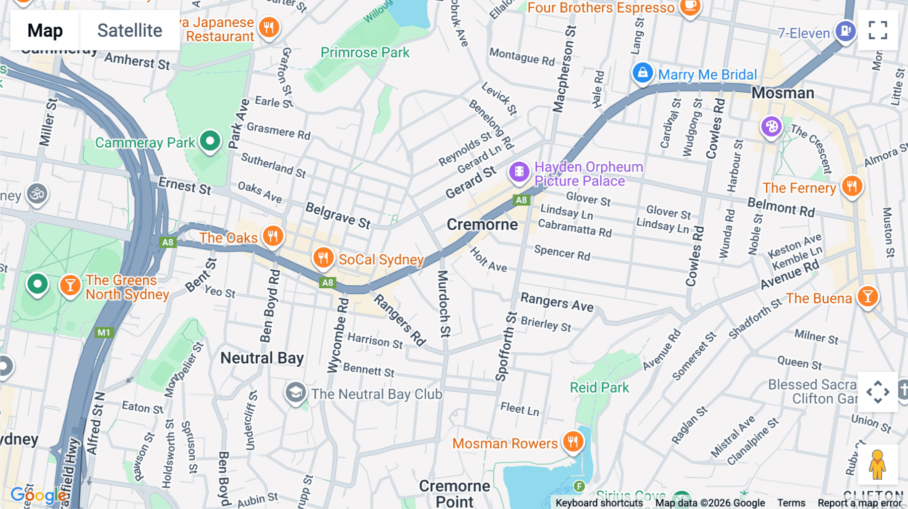 Click for interative map of 237 Military Road, Sydney