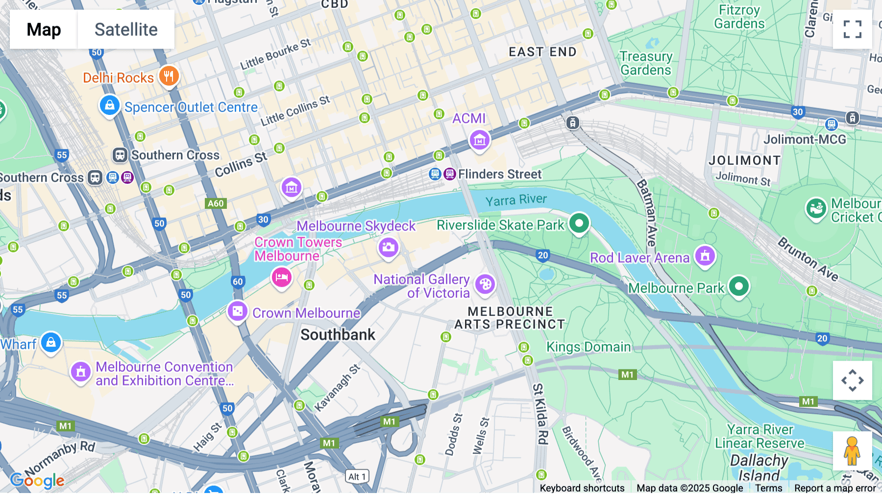 Click for interative map of HWT Tower, Southbank, 40 City Road, Melbourne