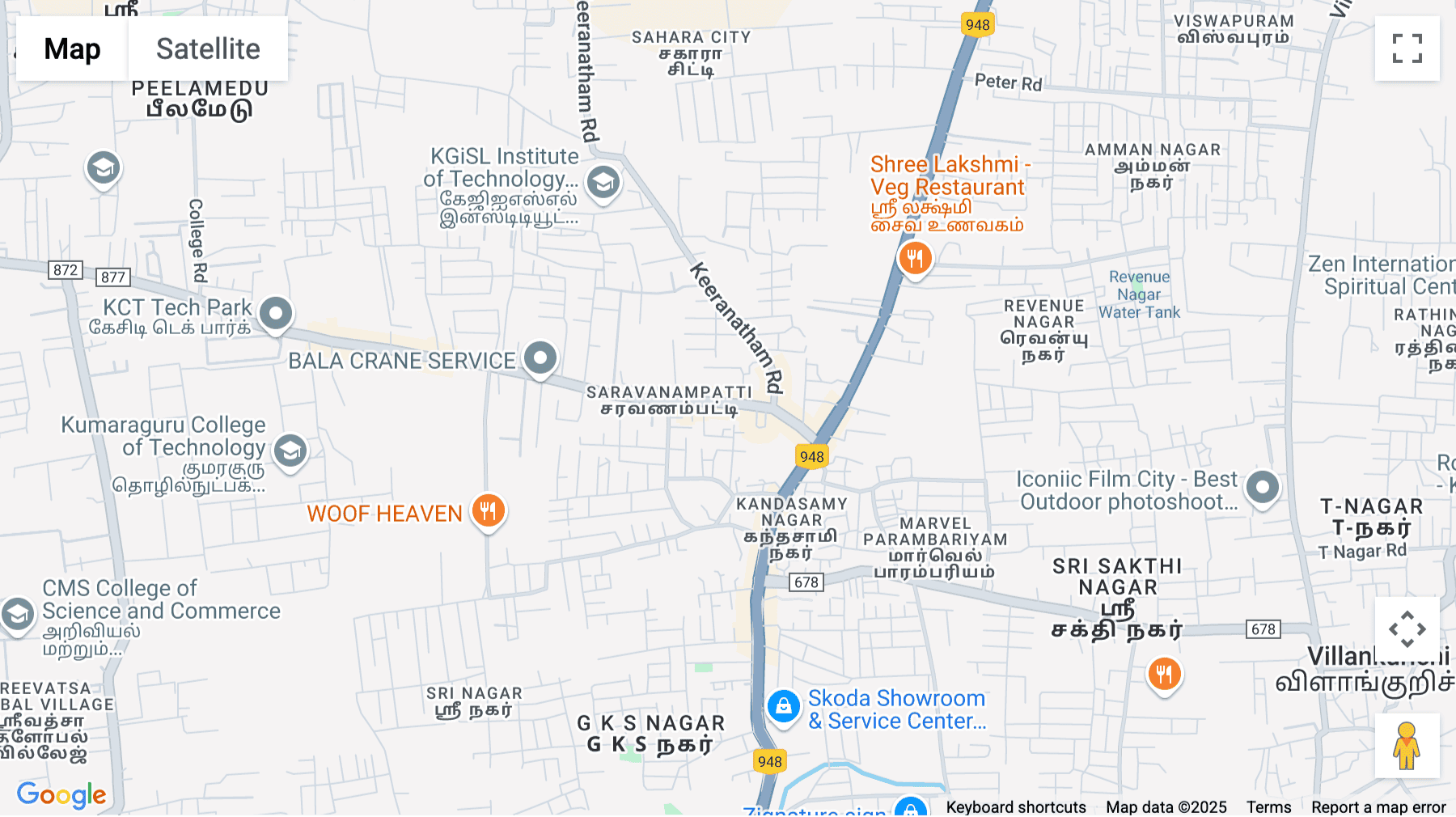 Click for interative map of 626-1, Saravanampatti-Thudiyalur Road, Chinnavedampatti Pos (near Ramanis Mayuri), Coimbatore