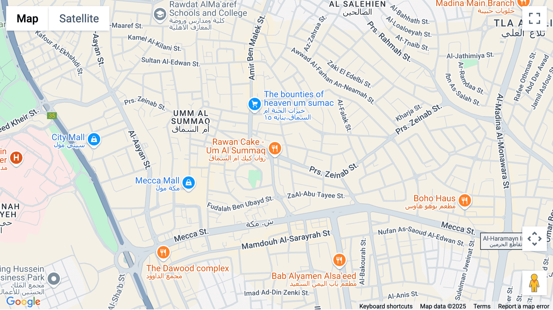Click for interative map of Khalda, Princess Zeinab Bent Al-Hussein Street, Amman