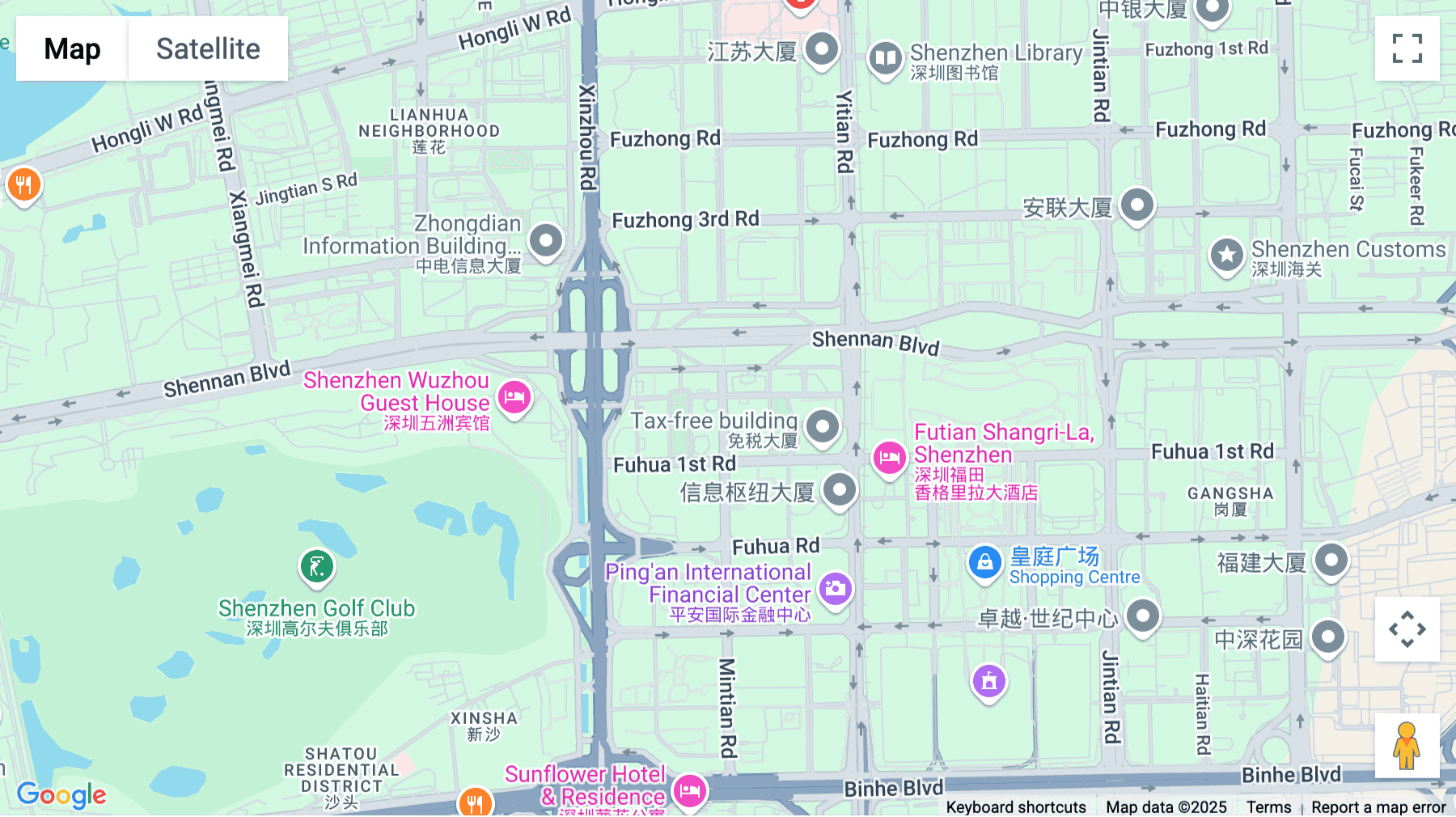 Click for interative map of Xinhua Insurance Building, 5th and 6th floors, No. 171 Mintian Road, Futian District, Shenzhen