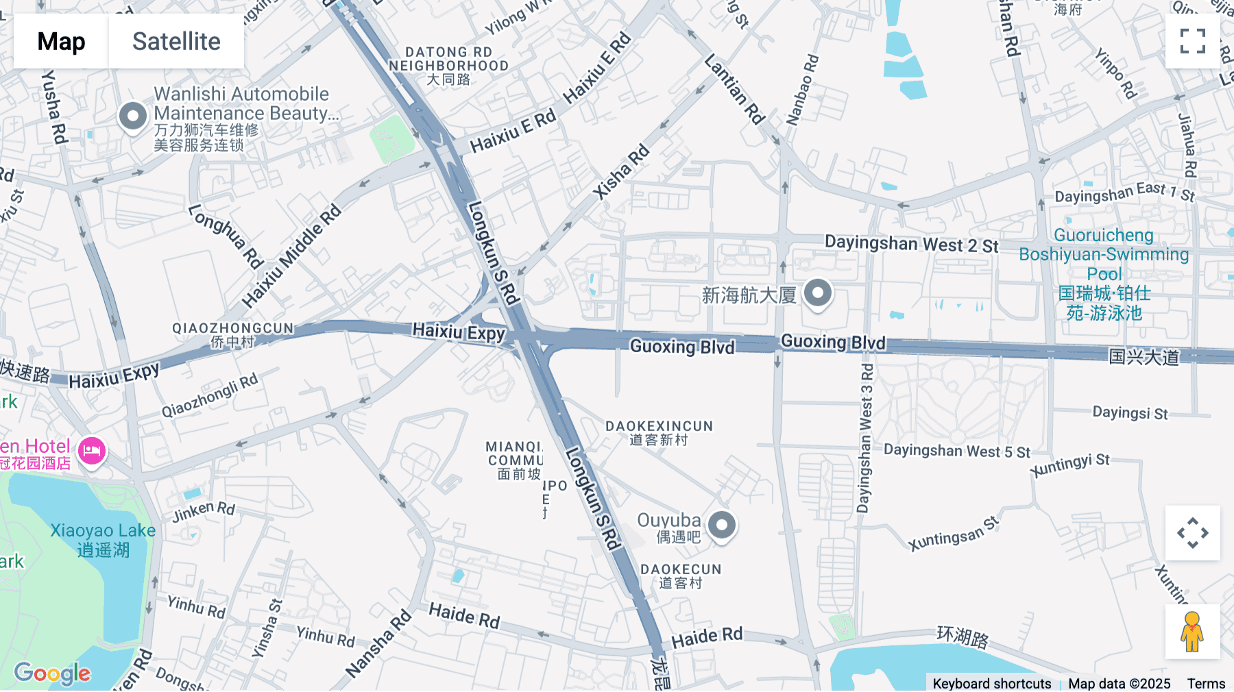 Click for interative map of HNA Haoting Nanyuan, 3rd Floor, Building 1, District 1, Dayingshan West 6th Road, Qiongshan District, Haikou