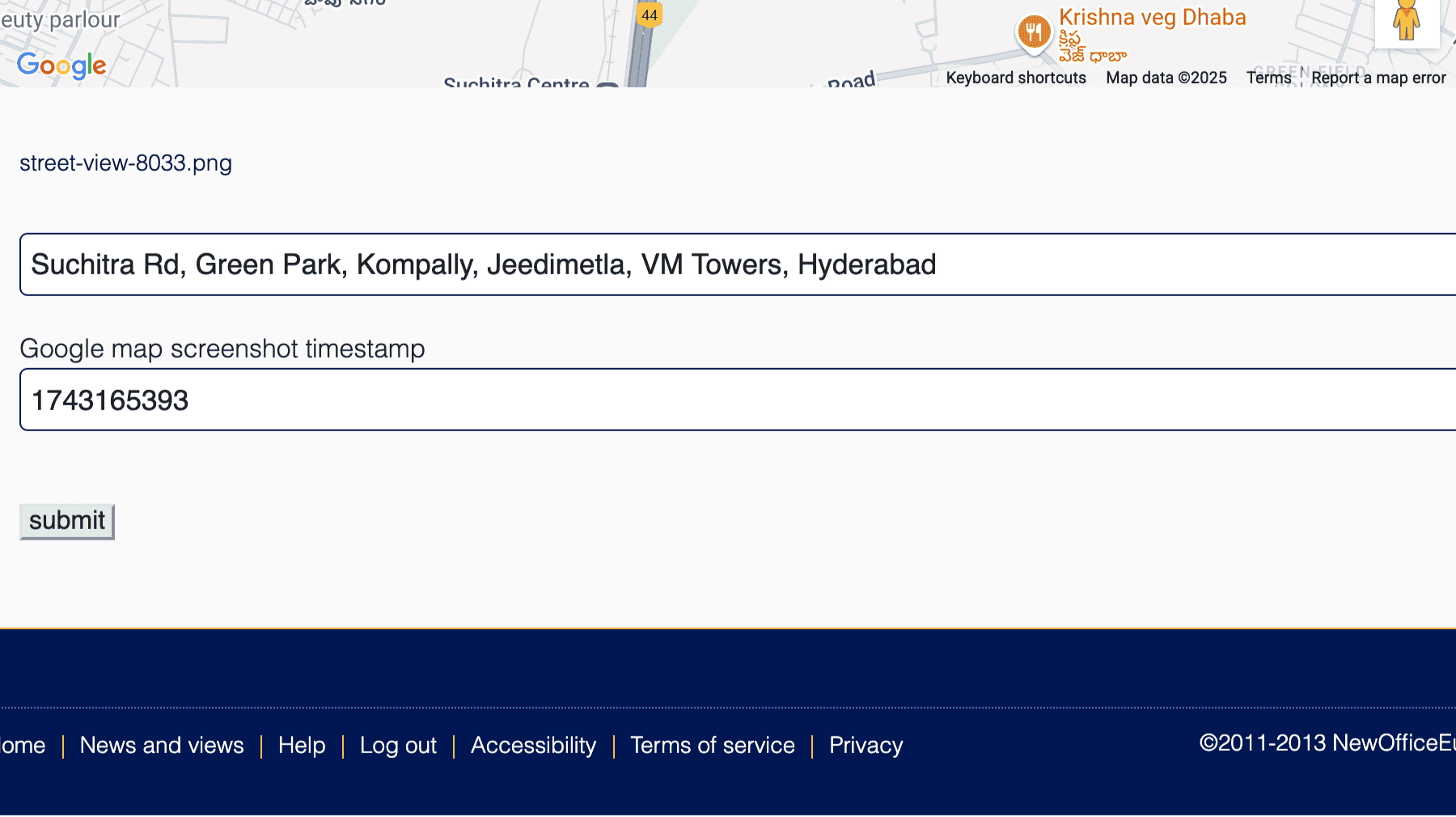 Click for interative map of Suchitra Rd, Green Park, Kompally, Jeedimetla, VM Towers, Hyderabad