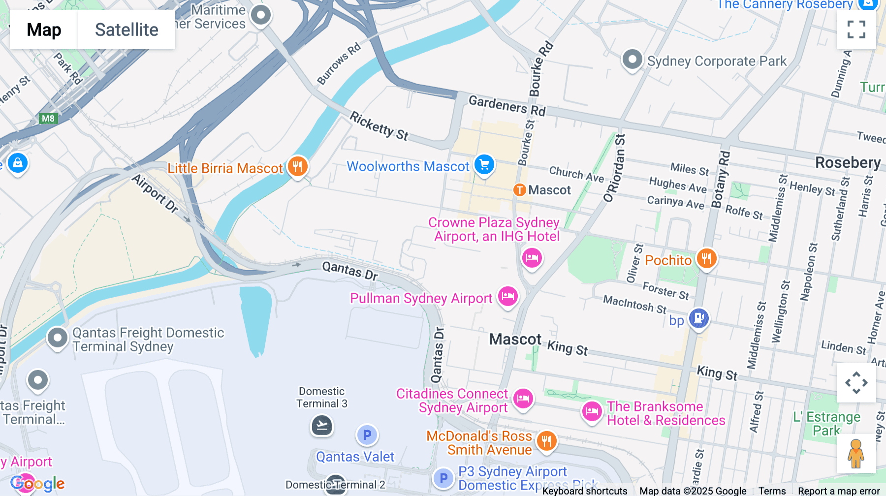 Click for interative map of 1 Chalmers Crescent, Mascot, Sydney