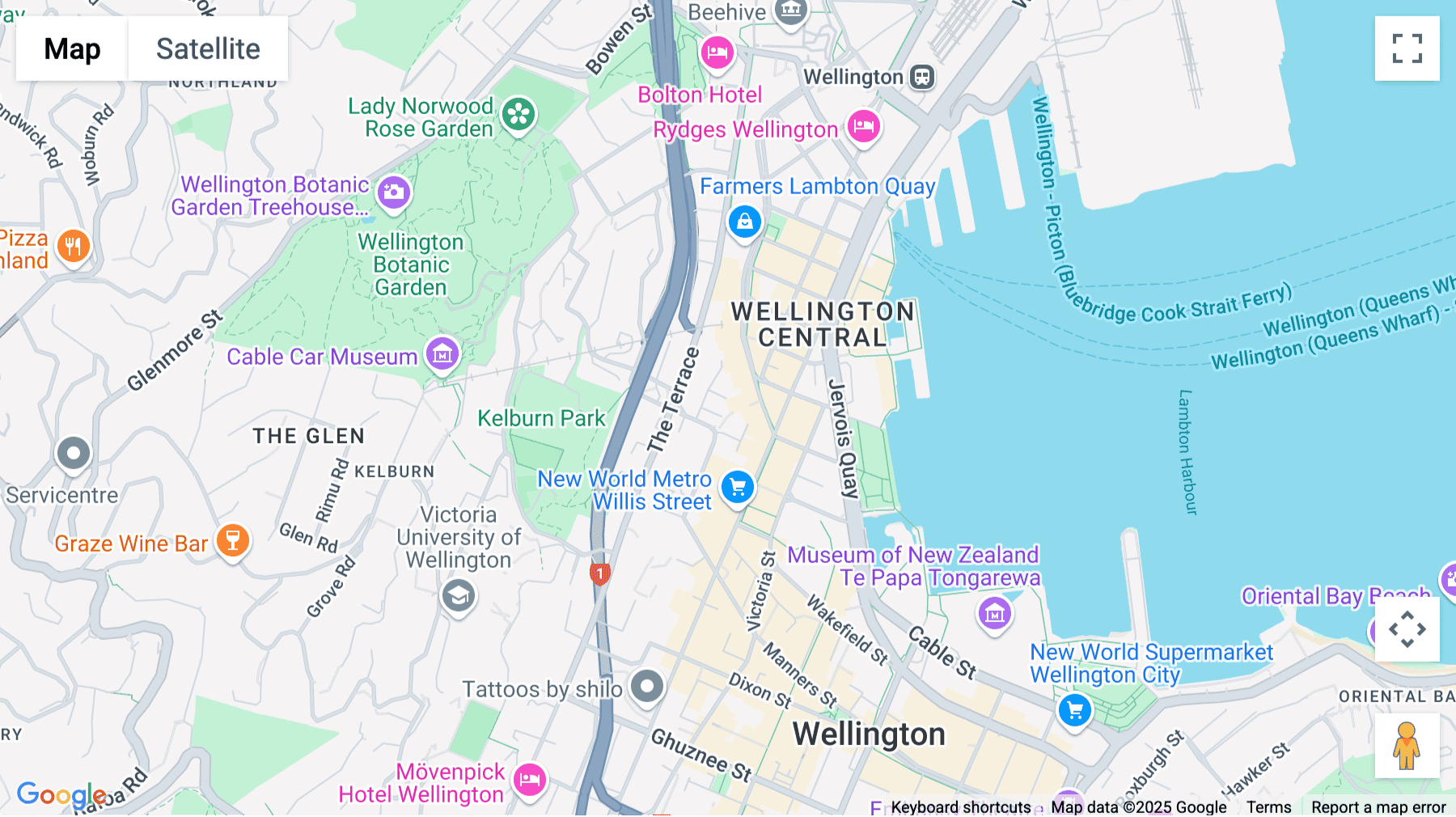 Click for interative map of Level 31, 2-6 Gilmer Terrace, Wellington