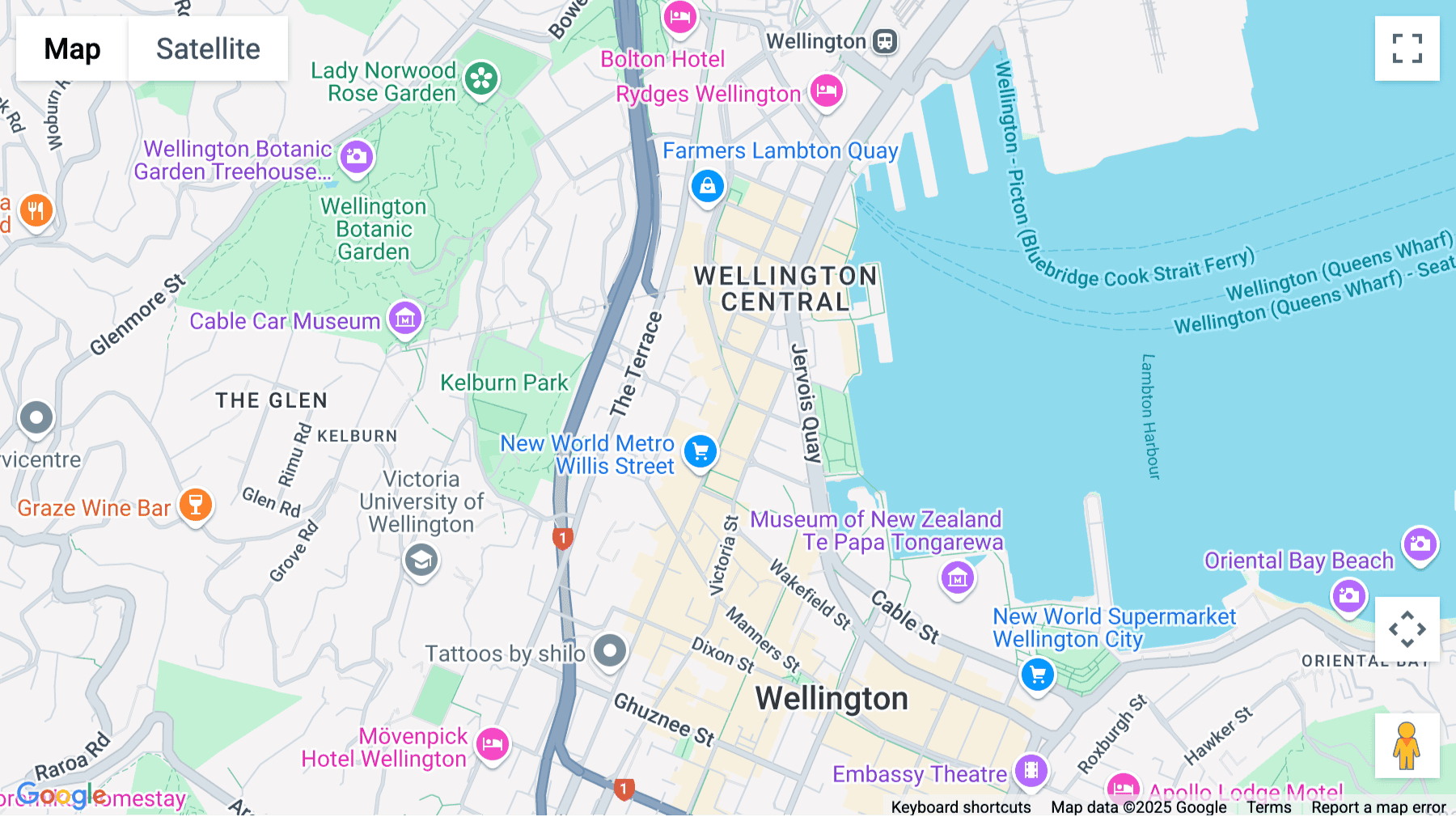 Click for interative map of Level 6, 1 Willis Street, Wellington
