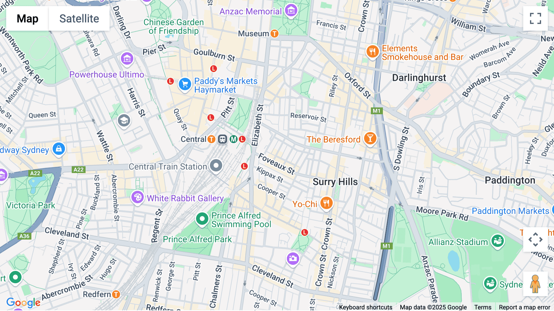 Click for interative map of Level 6, 241 Commonwealth Street, Surry Hills, Sydney