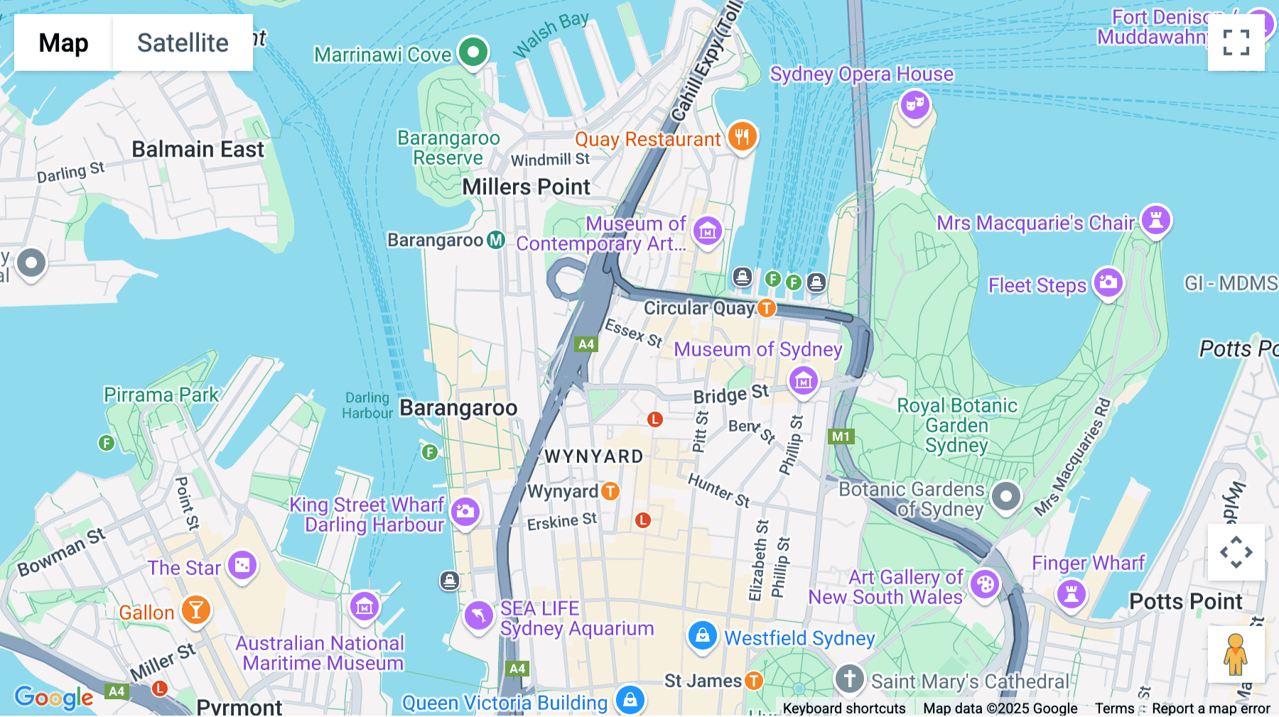 Click for interative map of 225 George Street, Level 15, Sydney