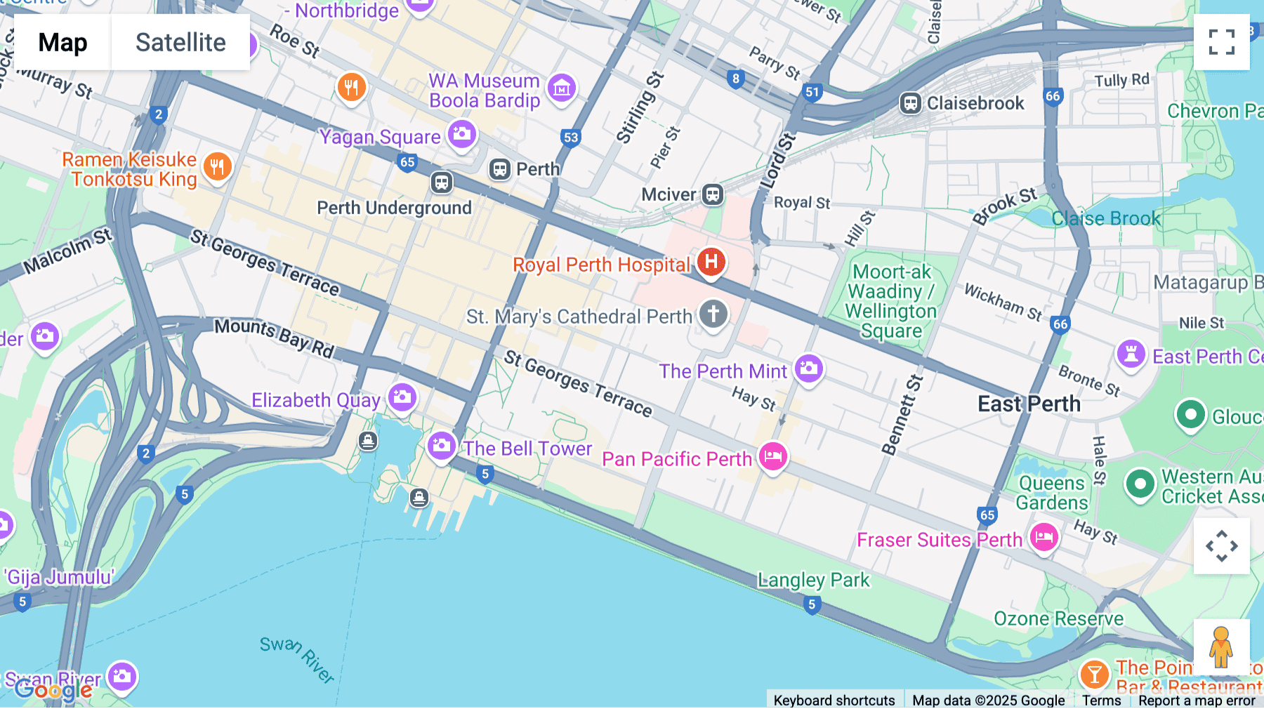 Click for interative map of Level 3, 16 Irwin Street, Perth