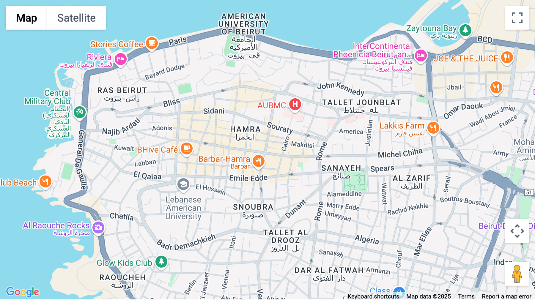 Click for interative map of Hamra Main Street, Modca Bldg. 8th Flr, (Same Bldg. as Byblos Bank), Beirut