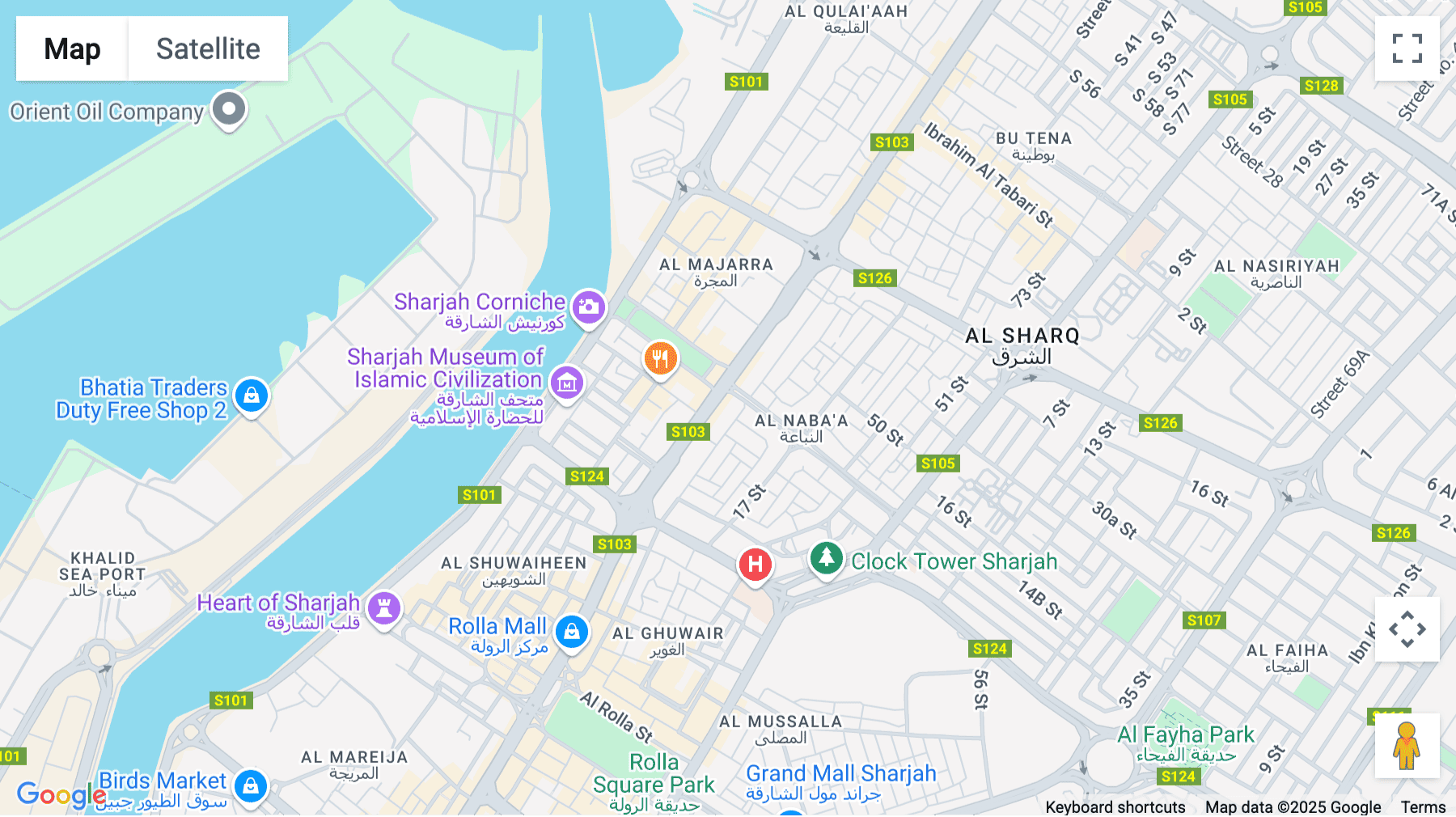Click for interative map of Al Sharq Street, Al Naba'a, Sharjah