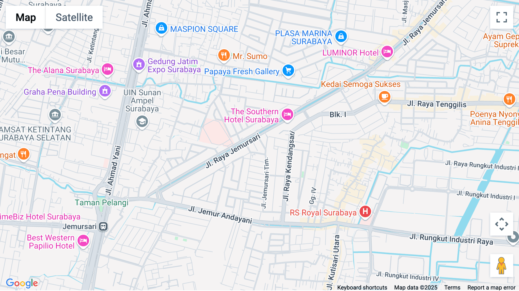 Click for interative map of Jln. Raya Jemursari No. 76 D09, Wonosari, Surabaya, Surabaya