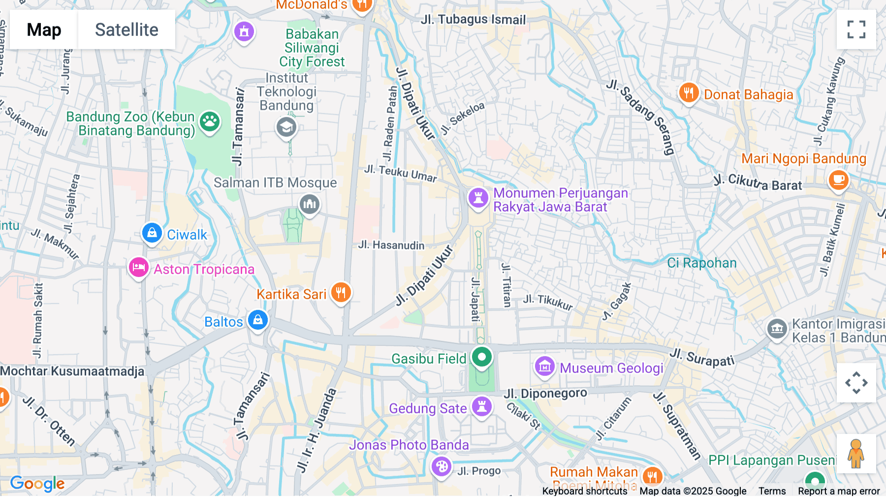 Click for interative map of 33, Jalan Dipati Ukur, Bandung