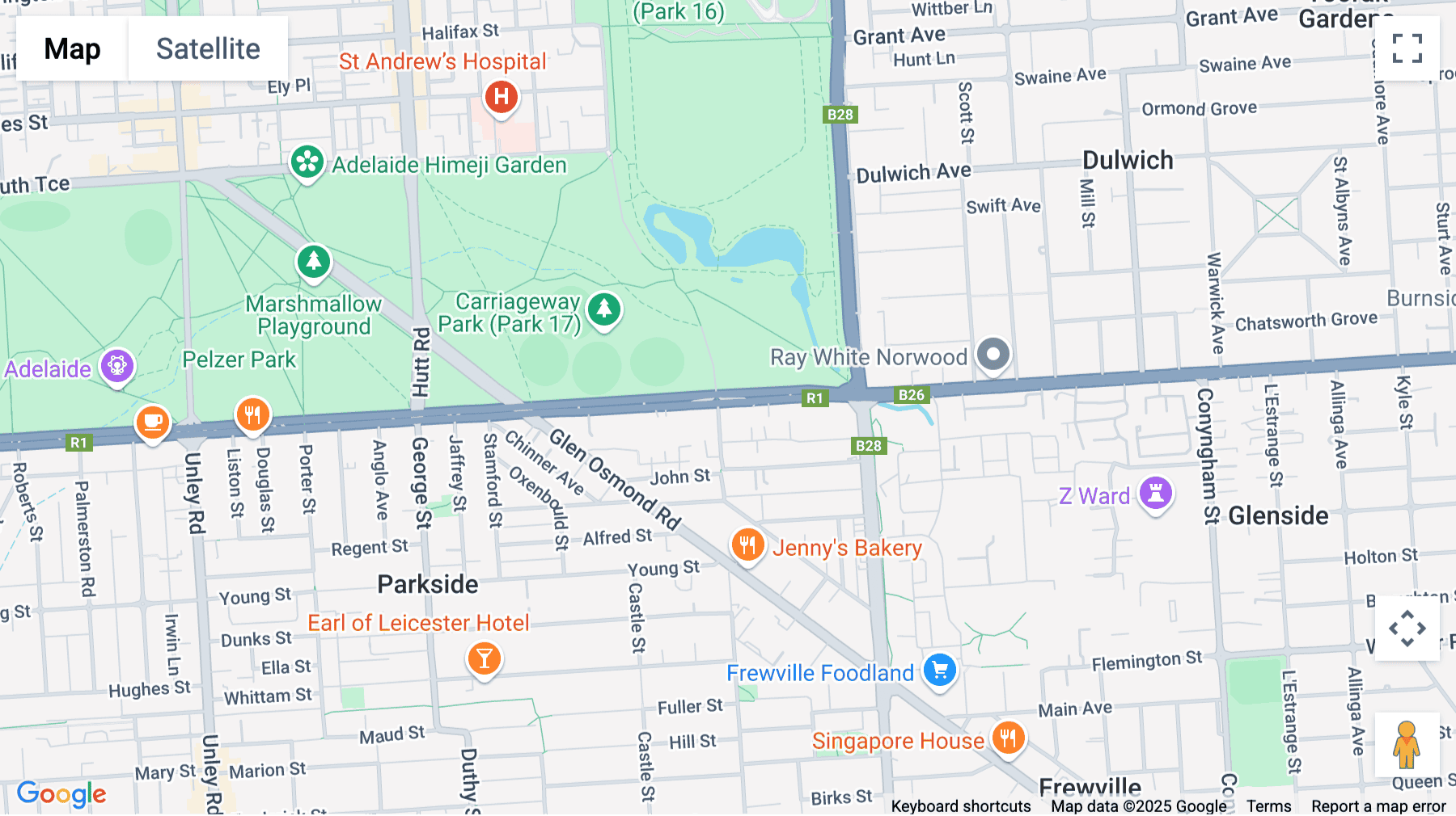 Click for interative map of 213 Greenhill Road, Eastwood, Adelaide