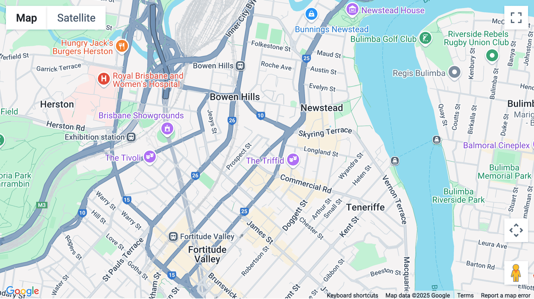 Click for interative map of 622, Wickham Street, Brisbane
