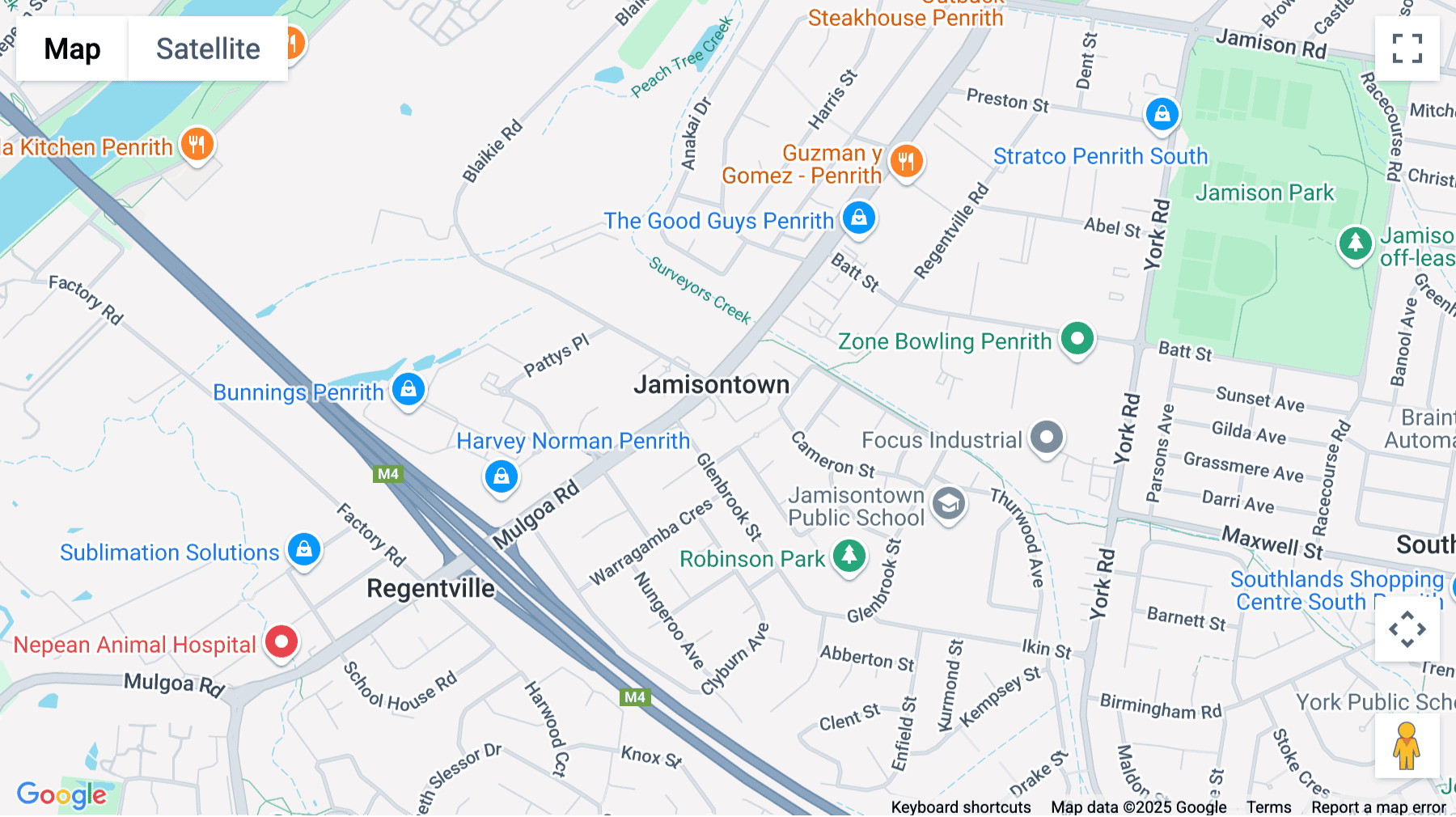 Click for interative map of Shop 3/120 Mulgoa Rd, Penrith, Sydney
