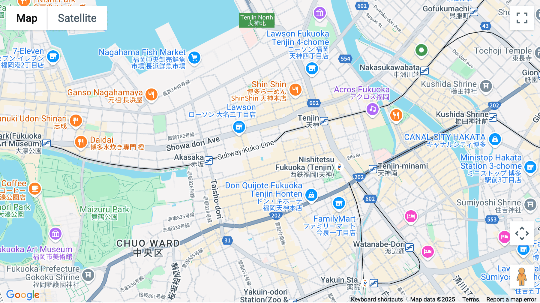 Click for interative map of Fukuoka Daimyo Garden City Tower, 8th Floor, 2 Chome-6-50 Daimyo, Chuo Ward, Fukuoka
