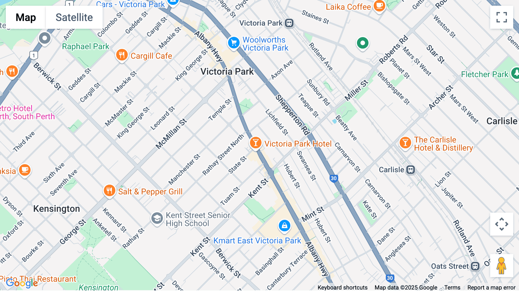 Click for interative map of 598, Albany Highway, Victoria Park, Perth