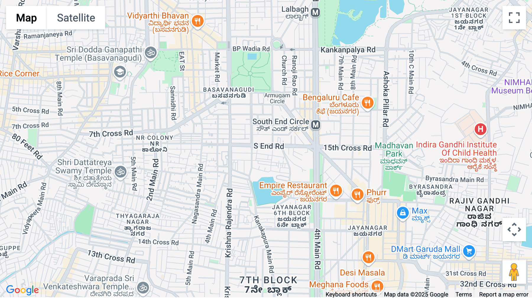 Click for interative map of S End Rd, Vijayarangam Layout, Jayanagar, Bengaluru, Karnataka 560070, Bangalore