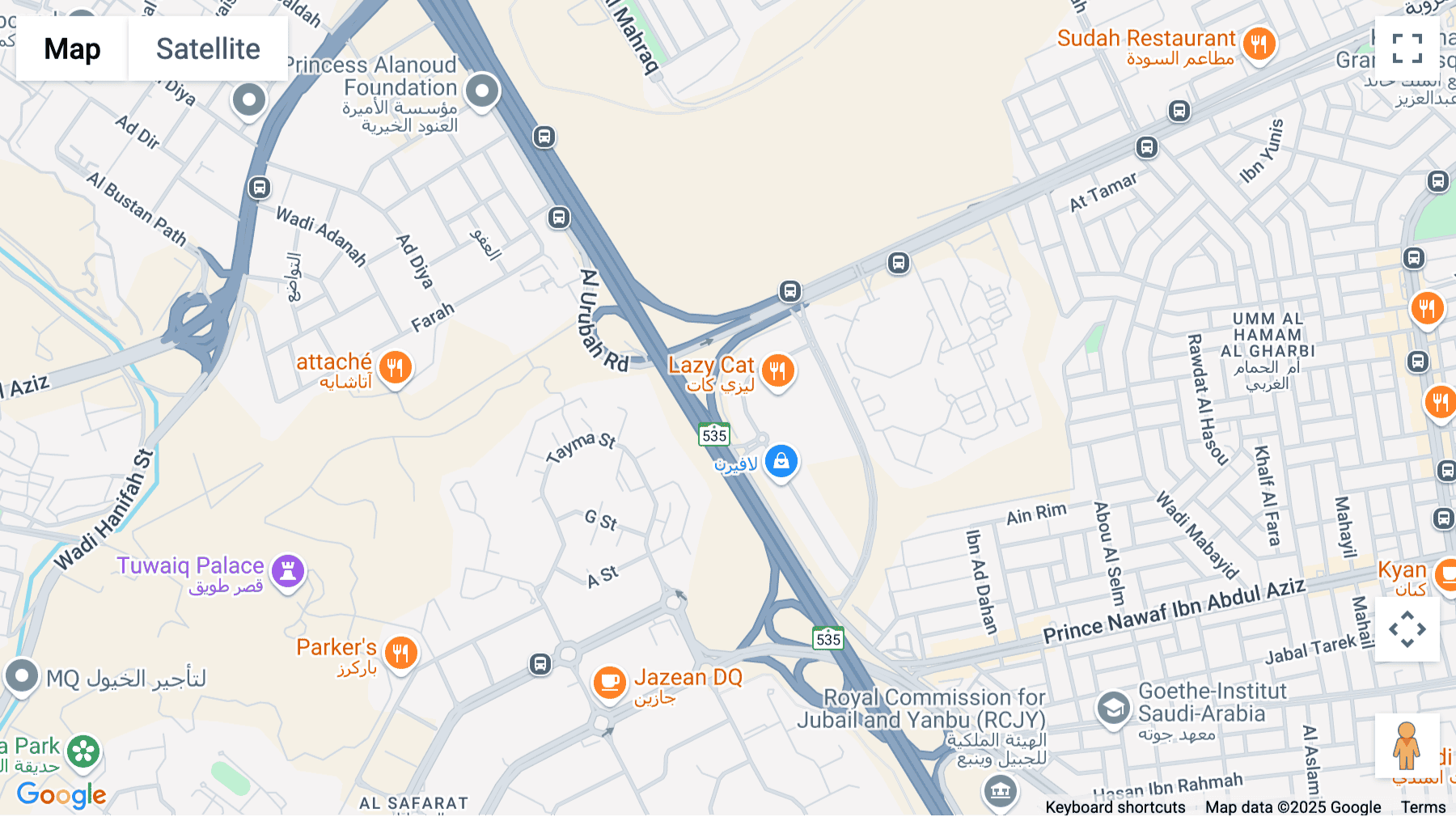 Click for interative map of Intersection King Khalid & Orouba Road, Riyadh