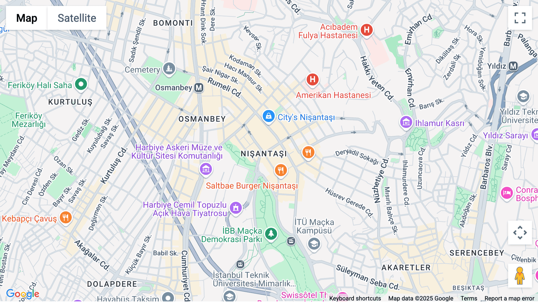 Click for interative map of Orjin Is Hanı, Harbiye, Bostan Sokak, Nişantaşı, Istanbul