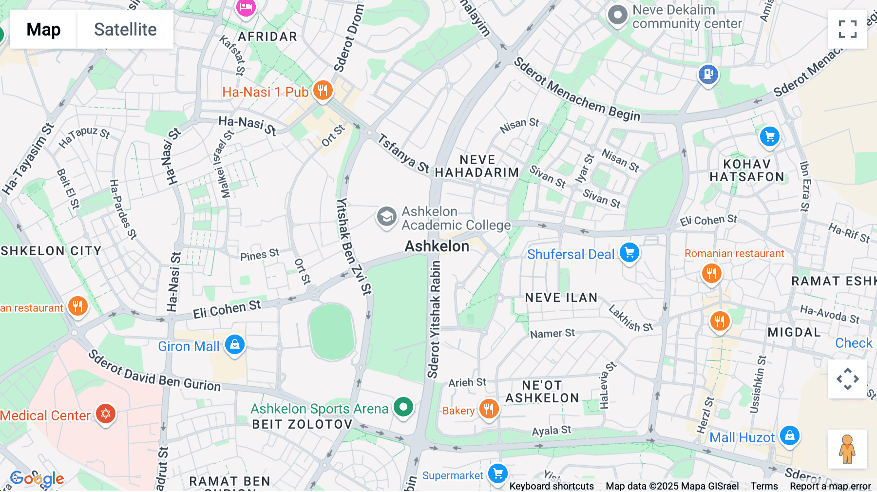 Click for interative map of Tzfanya Square, Number 8, 2nd Floor, RBC Building, Ashkelon