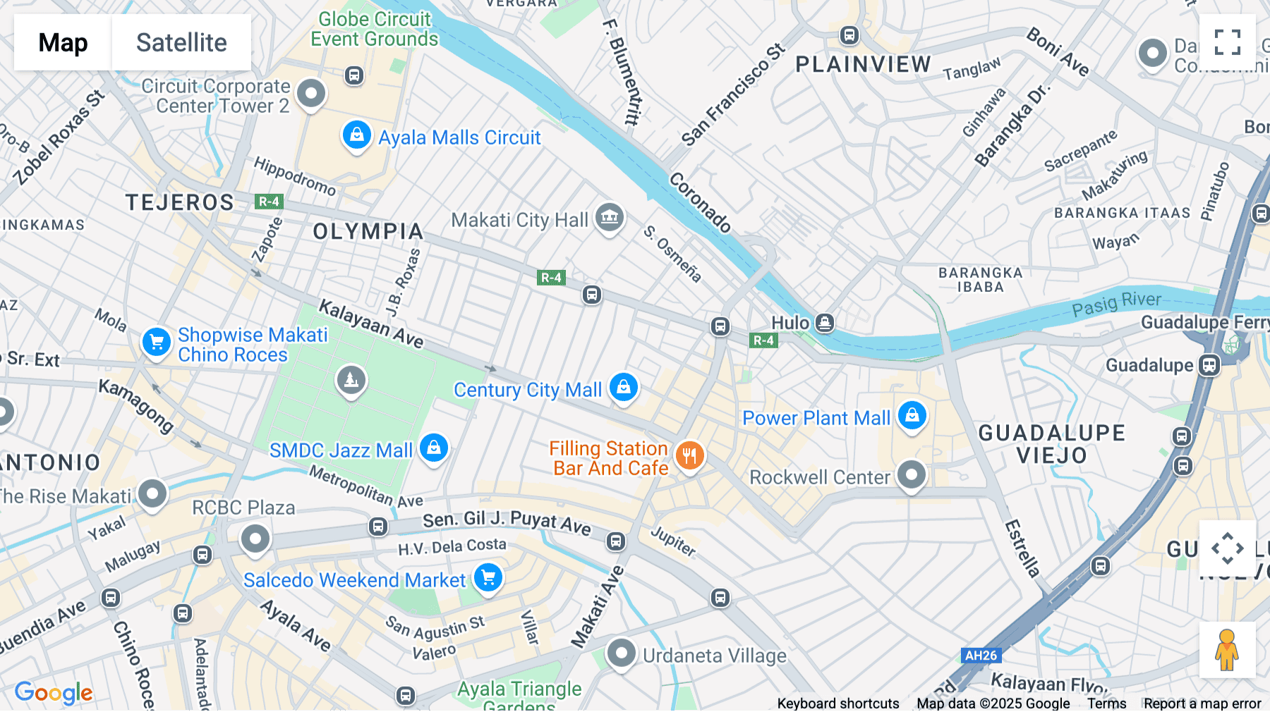 Click for interative map of Kalayaan Avenue, Century Diamond Tower, Century City, Makati