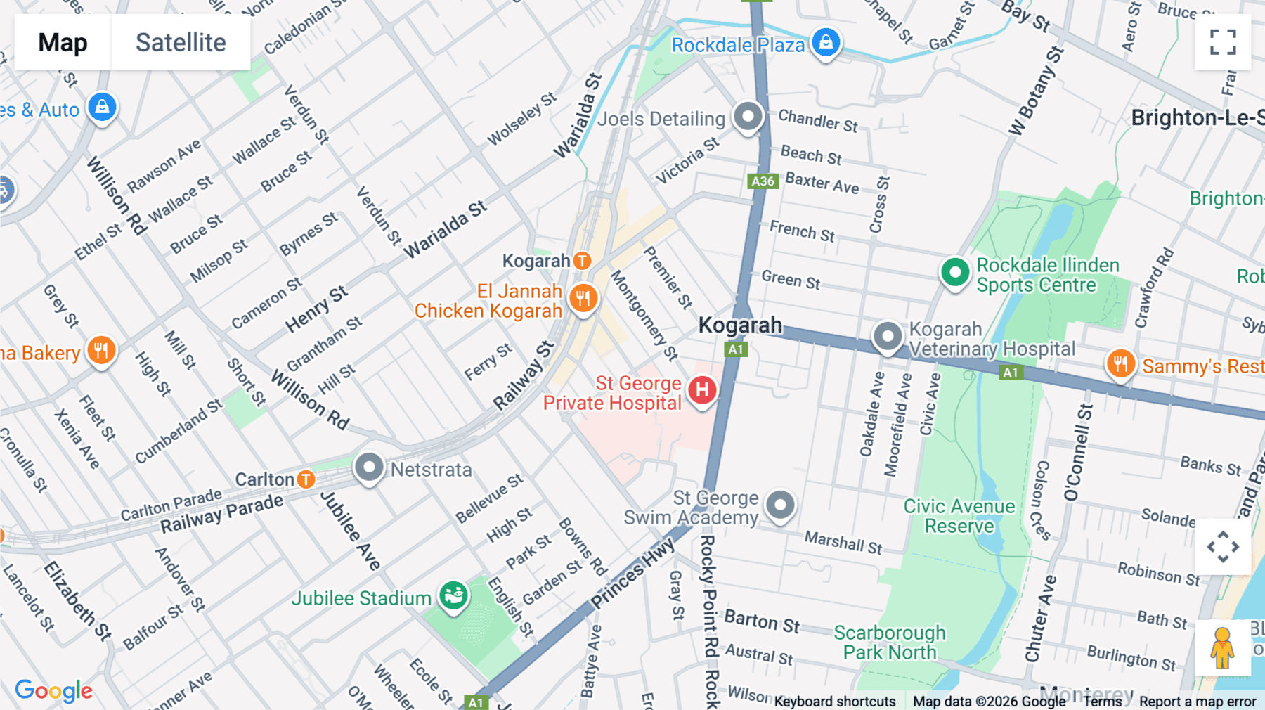 Click for interative map of Suite 202 Level 2 22 Belgrave Street, Sydney