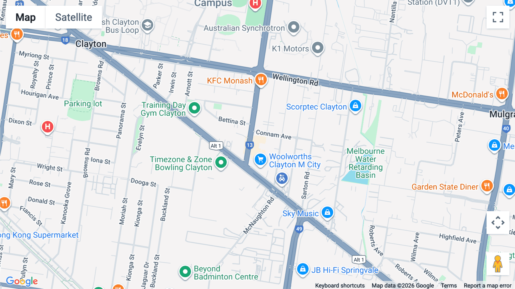 Click for interative map of 2107-2125, Dandenong Road, Clayton, Melbourne