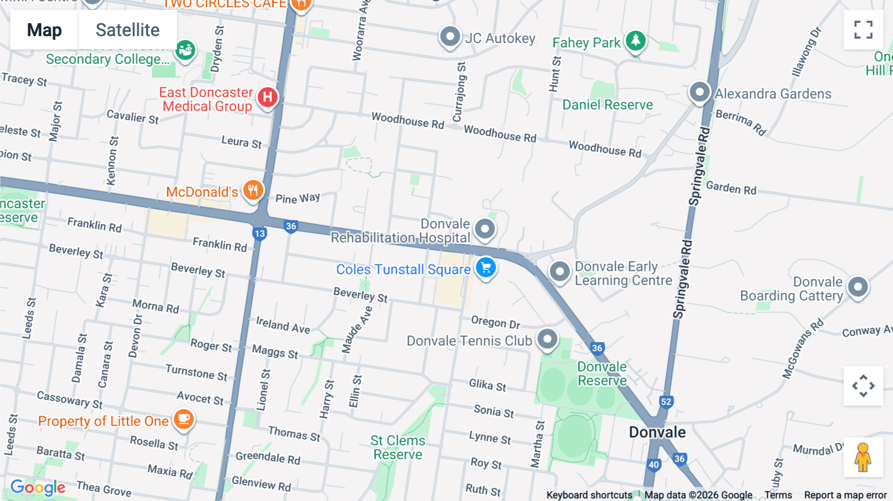 Click for interative map of 1096 Doncaster Road, Doncaster East, Doncaster