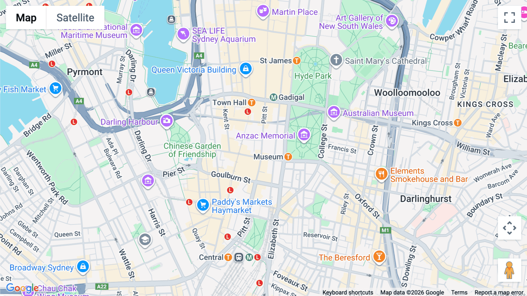 Click for interative map of 233 Castlereagh Street, Level 21, Sydney