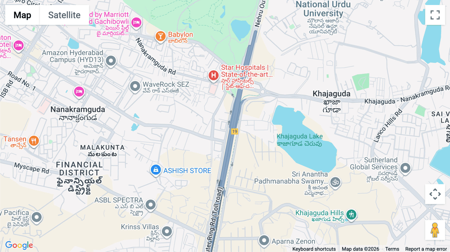 Click for interative map of Sy No 88/AA & 86(part), Nanakaramguda, Ranga Reddy District, AVK, Sri Harsha Icon, Hyderabad