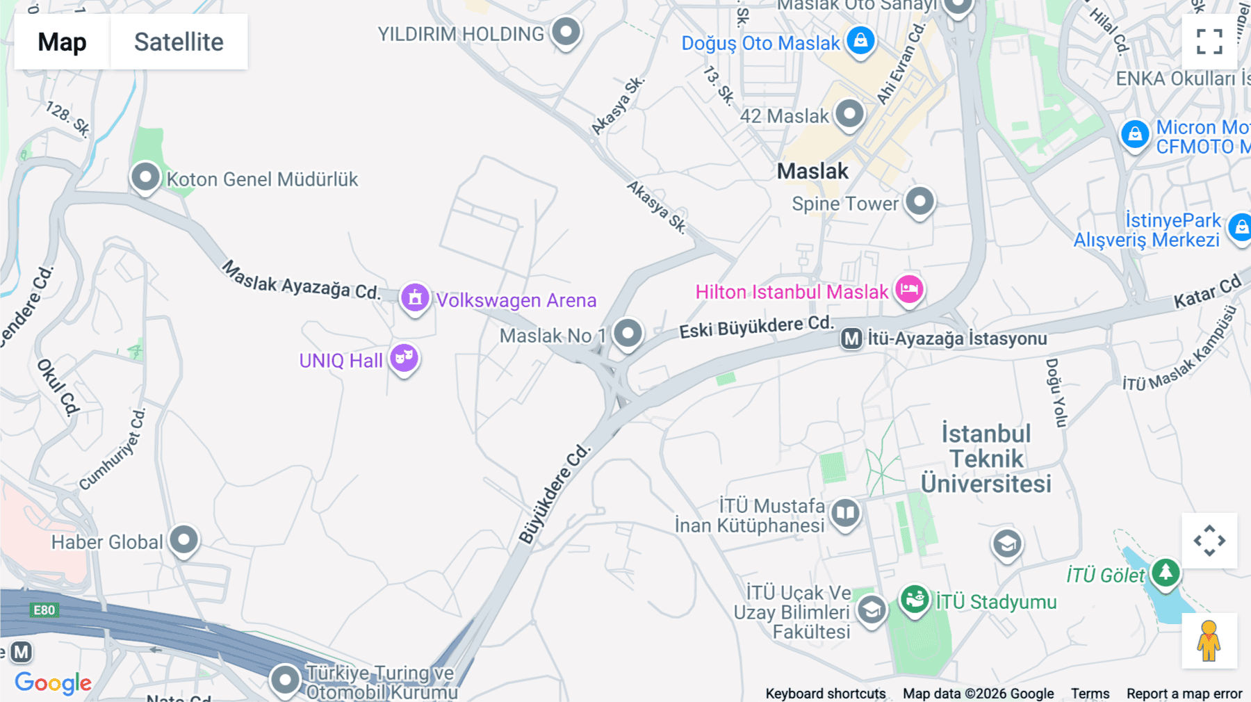 Click for interative map of 1, Eski Büyükdere Caddesi, As Plaza, Maslak, Eski Büyükdere Cd. No: 1 Koçkaya, 34398 Sarıyer/İstanbul, Istanbul