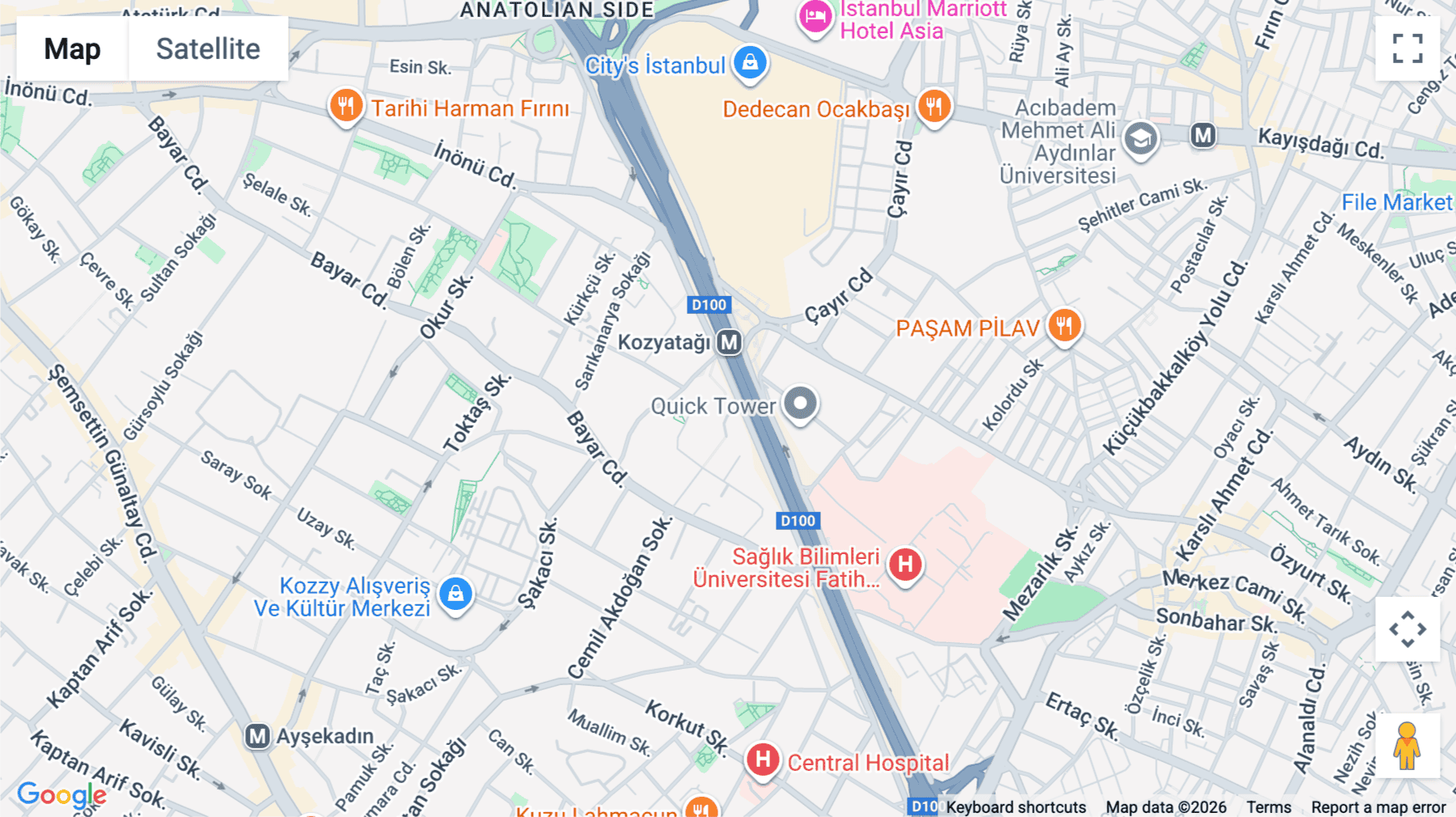 Click for interative map of Değirmen Sokak, Kozyatağı, Değirmen Sk. No: 18 D: 198, 34742 Kadıköy/İstanbul, Istanbul