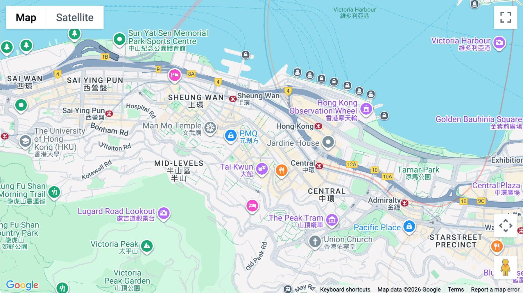 Click for interative map of 102-104 Des Voeux Road Central, Central, 1/F—10/F, The Voeux, Hong Kong