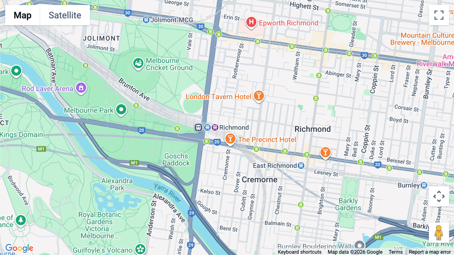 Click for interative map of 33, Stewart Street, Melbourne