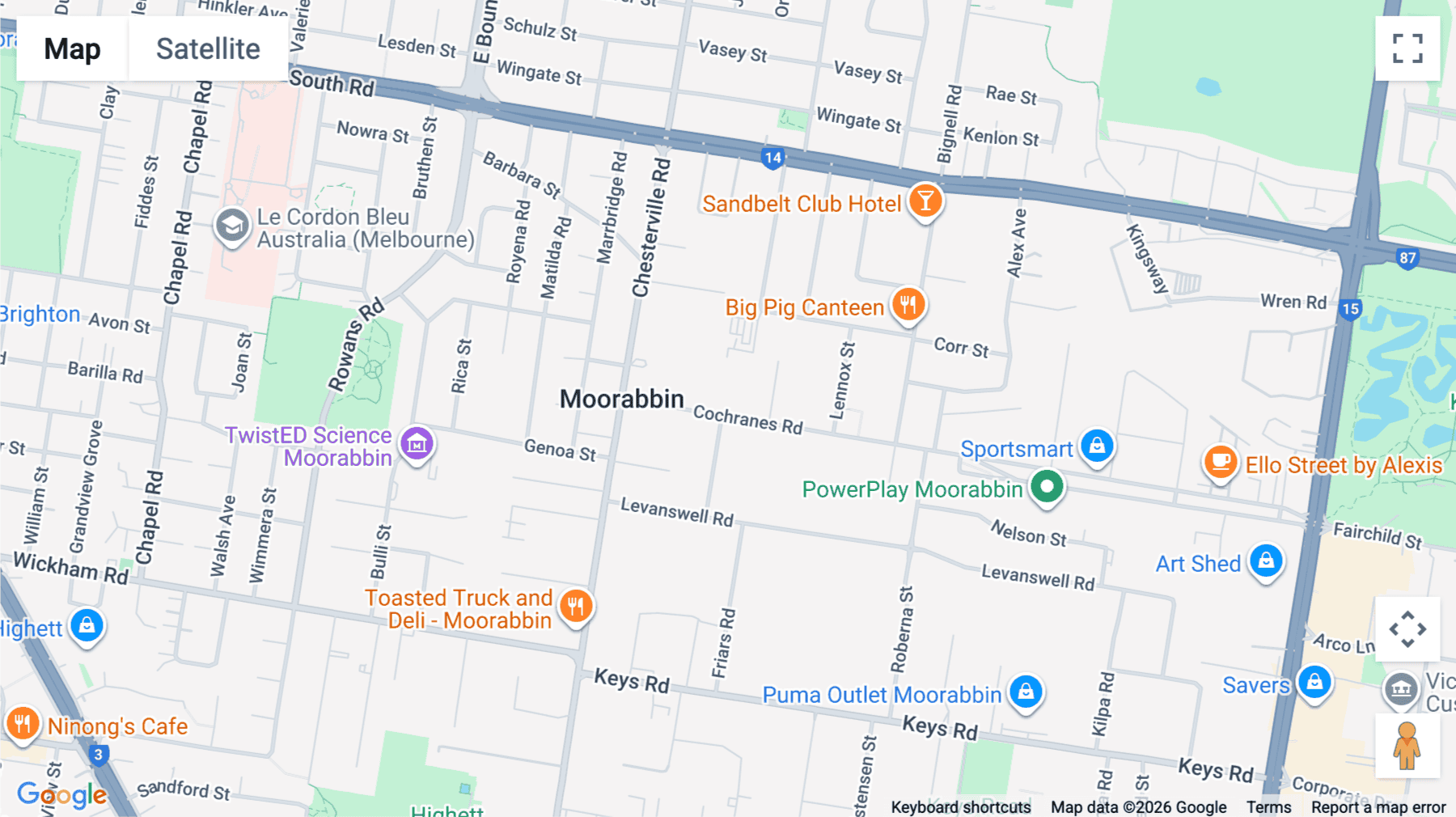 Click for interative map of 13- 15, Cochranes Road, Moorabbin, Melbourne